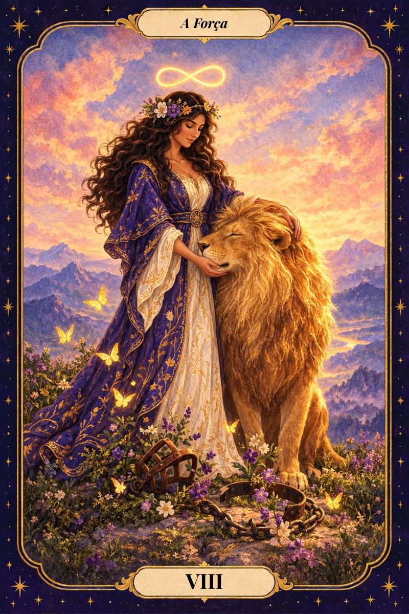 A Força, arcano VIII do Tarot da Libertação: coragem serena