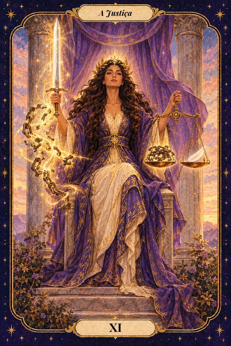 A Justiça, arcano XI do Tarot da Libertação: equilíbrio e verdade