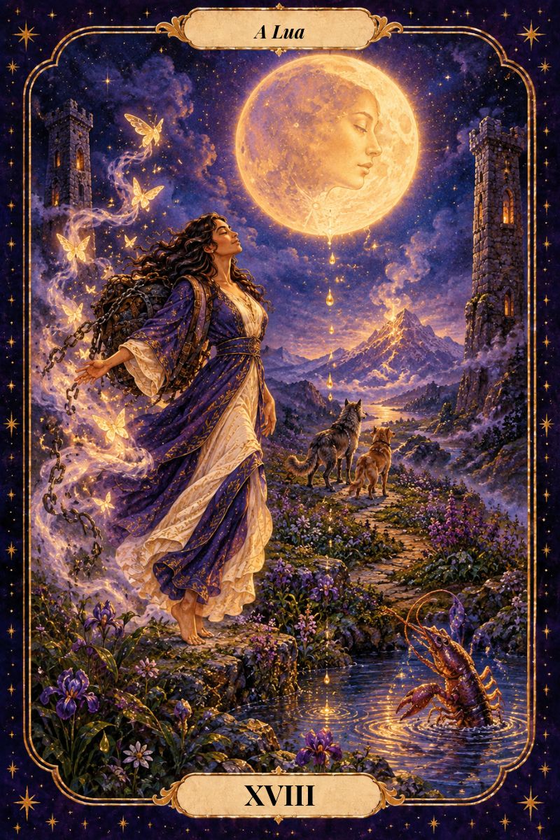A Lua, arcano XVIII do Tarot da Libertação: sensibilidade e ilusões