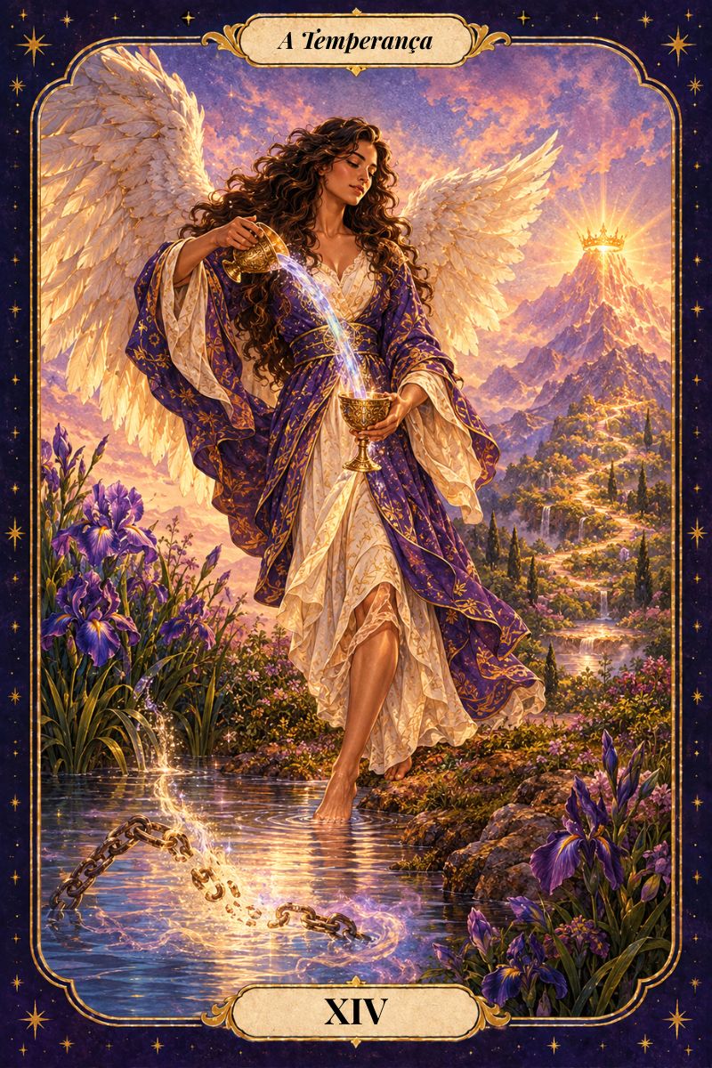 A Temperança, arcano XIV do Tarot da Libertação: harmonia e moderação