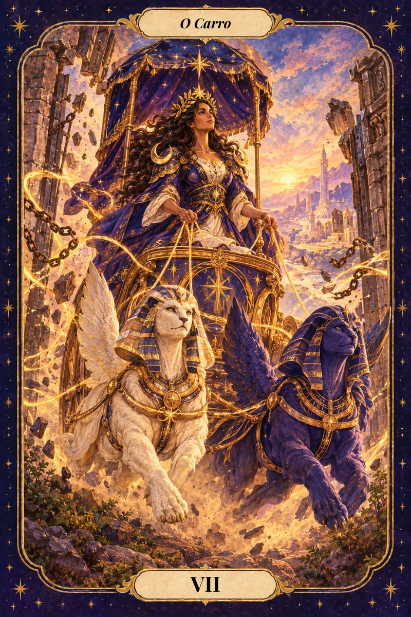 O Carro, arcano VII do Tarot da Libertação: direção e vitória