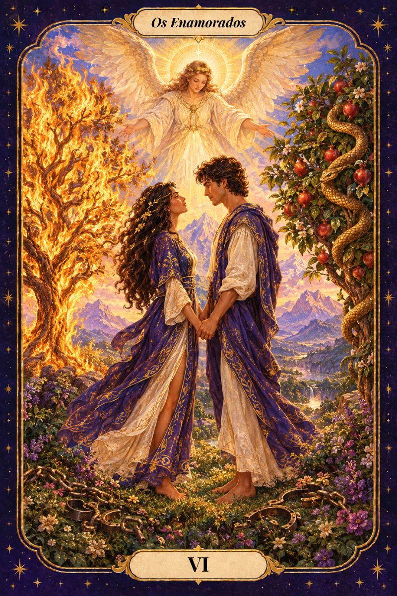 Os Enamorados, arcano VI do Tarot da Libertação: escolhas do coração